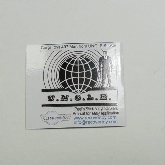 Corgi Toys 497 Oldsmobile Man From UNCLE Thrush Buster Bonnet Sticker