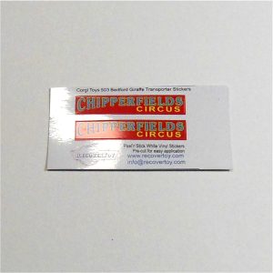 Corgi Toys  503 Bedford Chipperfields Circus Giraffe Transporter Stickers