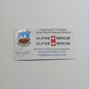 Corgi Toys  513 Citroen Safari DS19 Alpine Rescue Sticker Set