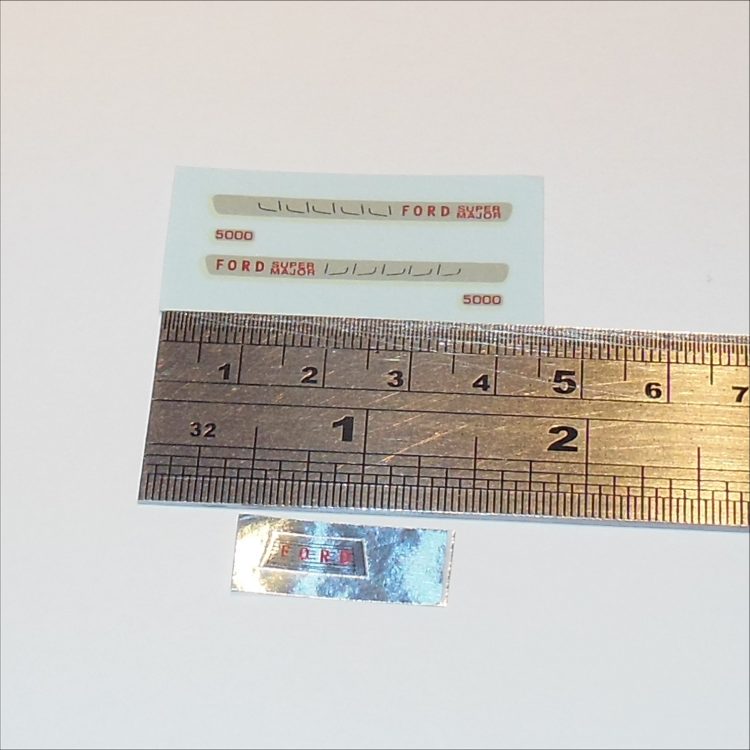 Corgi Toys 67 72 74 Ford 5000 Tractor Chrome Stickers Set