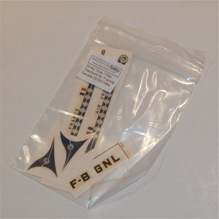 Dinky Toys 706 Vickers Viscount Airliner Air France Complete Decal Set