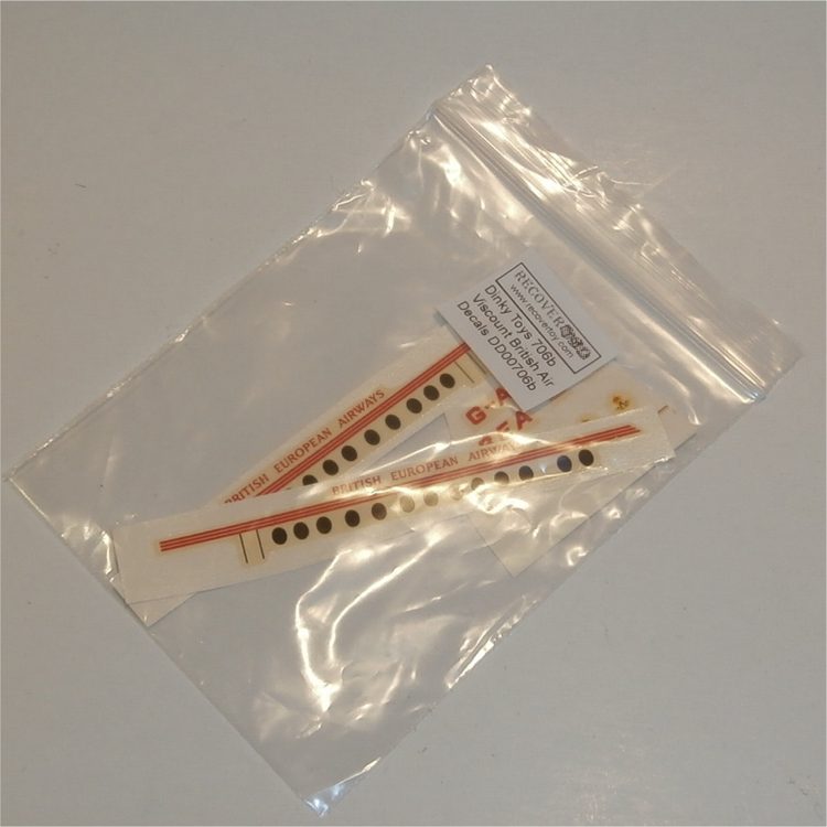 Dinky Toys 708 Vickers Viscount Airliner BEA Complete Decal Set