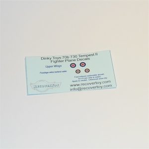 Dinky Toys 70b 730 Tempest II Fighter RAF Roundels Decal Set