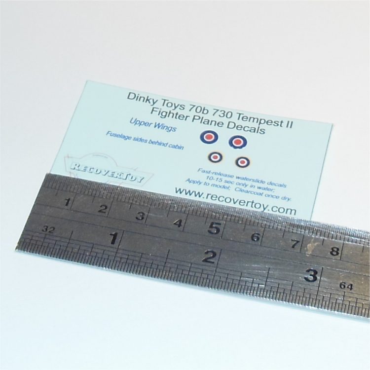 Dinky Toys 70b 730 Tempest II Fighter RAF Roundels Decal Set