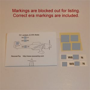 Dinky Toys 721 Junkers Stuka Decals Set BN CN LN Squadron