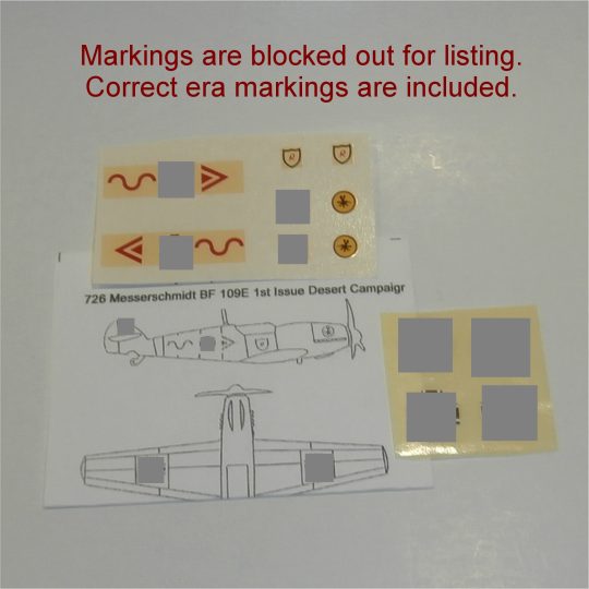 Dinky Toys 726 Messerschmitt Desert Campaign Decal Set