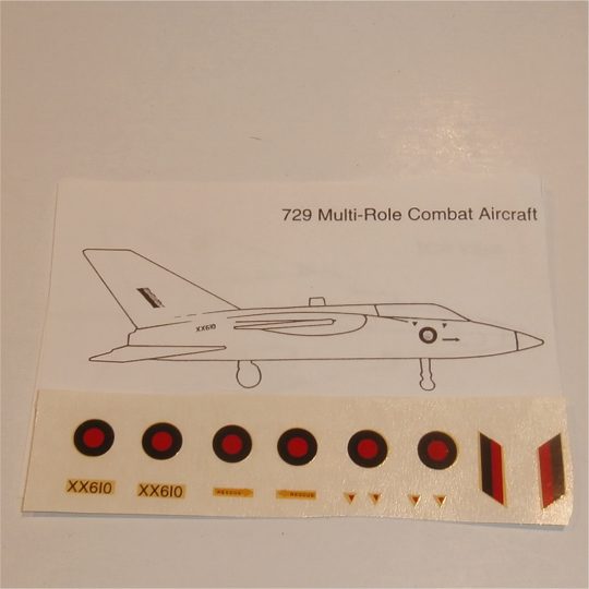 Dinky Toys 729 Panavia Multi Role Combat Aircraft MRCA Roundels Decals Set