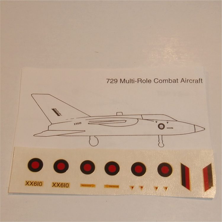 Dinky Toys 729 Panavia Multi Role Combat Aircraft MRCA Roundels Decals Set