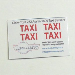 Dinky Toys 282 Austin 1800 Taxi Sticker Set