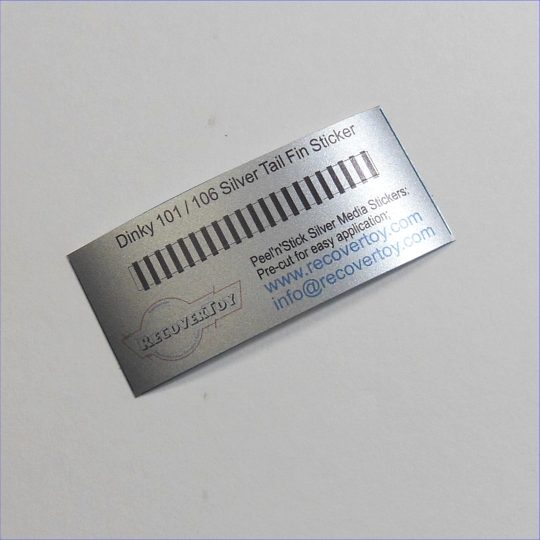 Dinky Toys 101 106 Thunderbird 2 Silver Vent Stripe Sticker
