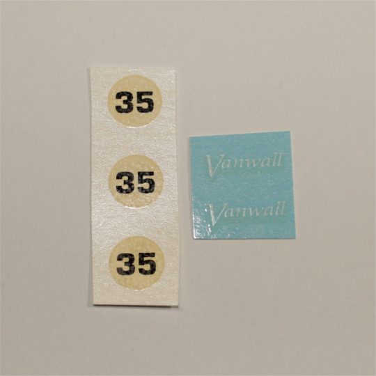 Dinky Toys 239 Vanwall Racing Logo & RN#35 Pre-cut Waterslide Decals