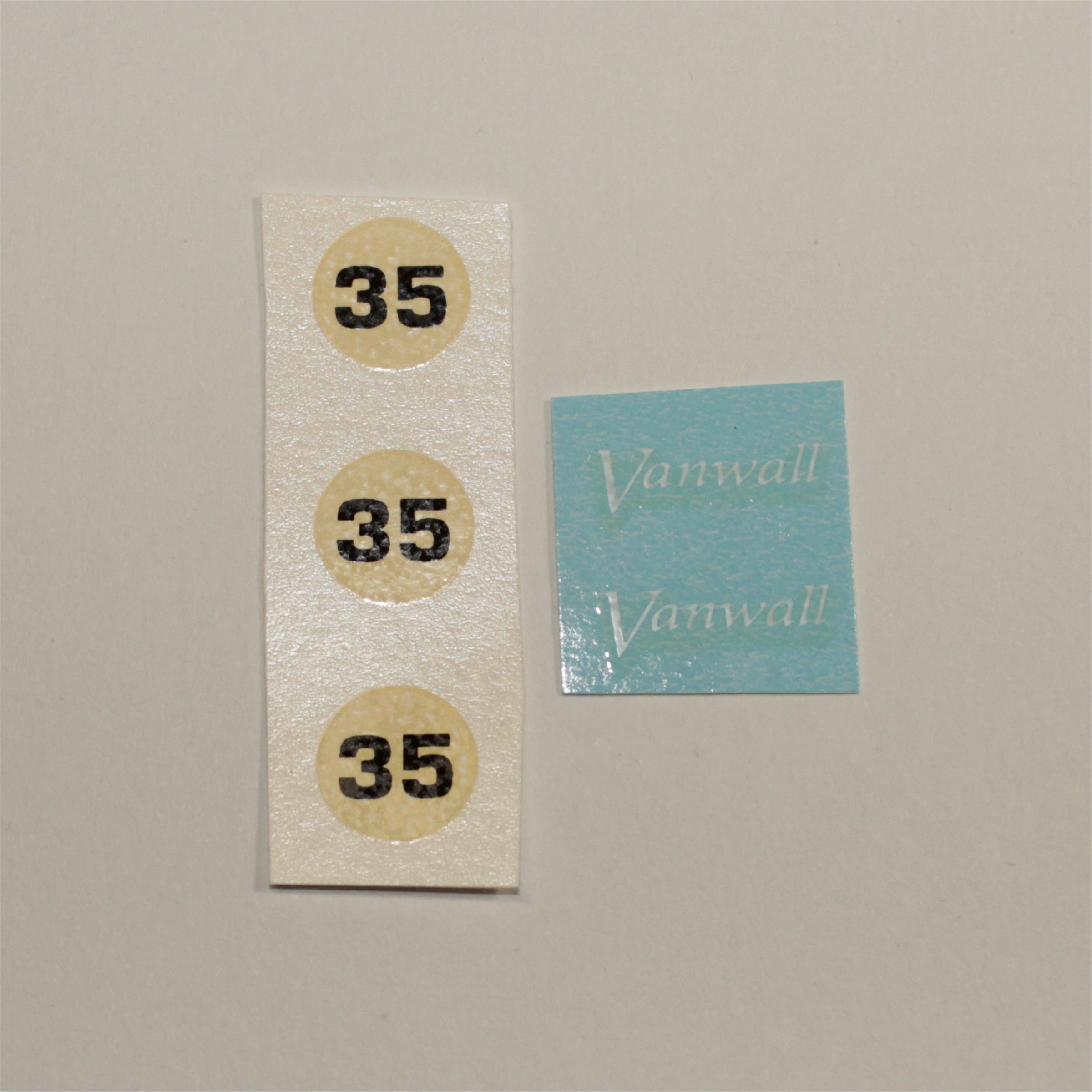 Dinky Toys 239 Vanwall Racing Logo & RN#35 Pre-cut Waterslide Decals