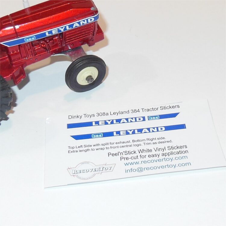 Dinky Toys 308 Leyland Tractor Words & Stripes Custom Sticker Set