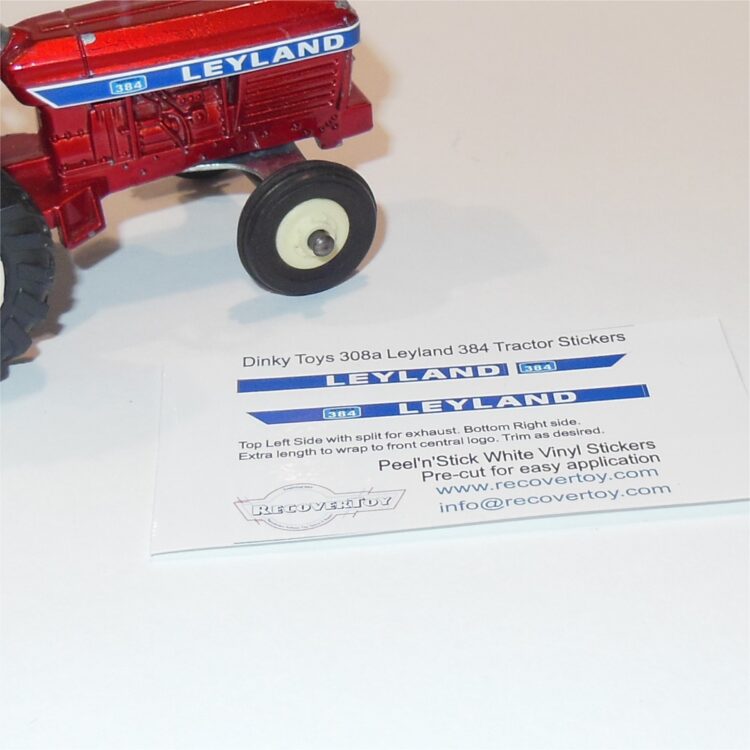 Dinky Toys 308 Leyland Tractor Words & Stripes Custom Sticker Set