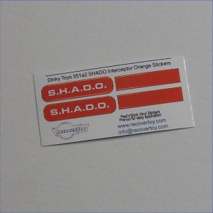 Dinky Toys 351a2 UFO SHADO Interceptor Orange Sticker Set