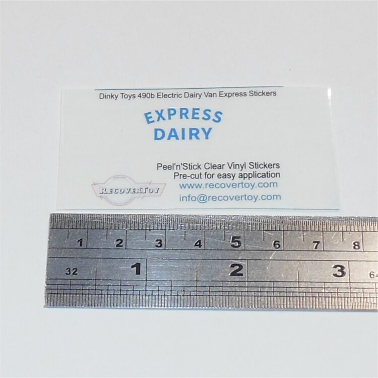 Dinky Toys 490 Electric Dairy Van Milk Float Blue Express Dairy Sticker