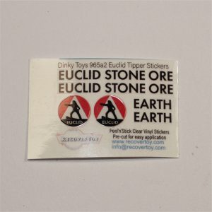 Dinky Toys 965 Euclid Rear Tipper Truck Dumper Later Issue Red Logo Sticker Set