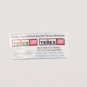 Dinky Toys 965 Euclid Rear Tipper Truck Dumper Later Issue Terex Sticker Set