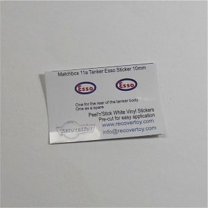 Matchbox Lesney 11a1 Esso Petrol Tanker 10mm Stickers
