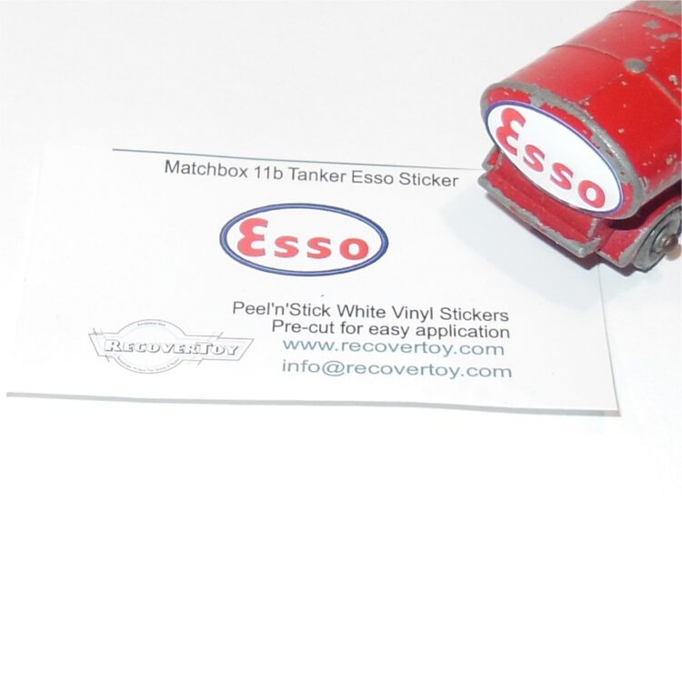 Matchbox Lesney 11b Esso Petrol Tanker Rear Sticker