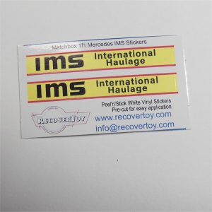 Matchbox Superfast  1f1 Mercedes IMS Haulage TP1 Truck Trailer Stickers