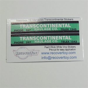 Matchbox Superfast  1f2 Mercedes Transcontinental TP1 Truck Trailer Stickers