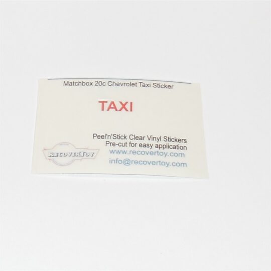 Matchbox Lesney 20c Chevrolet Impala Taxi Cab Sticker