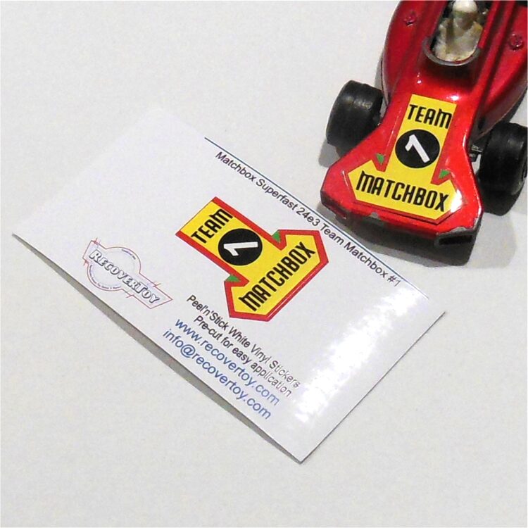 Matchbox Lesney 24e3 Team Matchbox Surtees Racing Car RN#1 Sticker