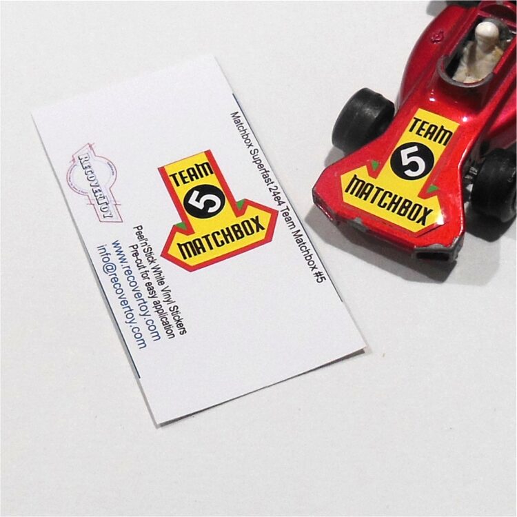 Matchbox Lesney 24e4 Team Matchbox Surtees Racing Car RN#5 Sticker