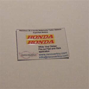 Matchbox Lesney 38d Honda Motor Cycle Trailer Later Sticker Set