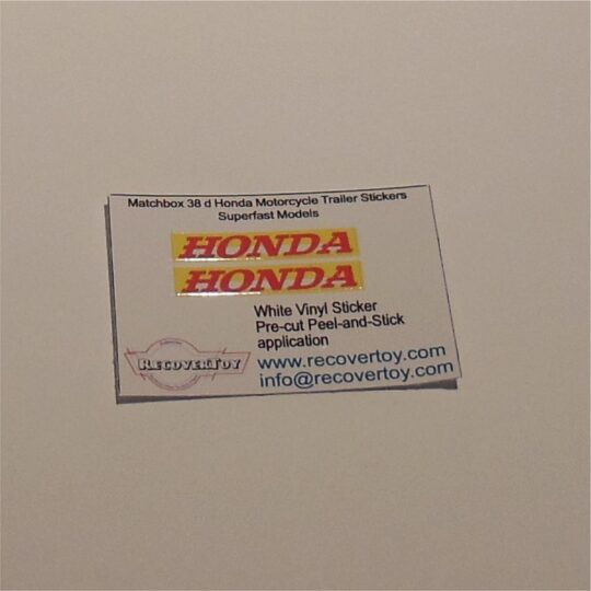 Matchbox Lesney 38d Honda Motor Cycle Trailer Later Sticker Set
