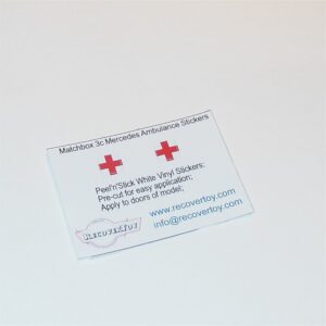 Matchbox Lesney  3c 3d Mercedes Ambulance Red Cross Sticker Set