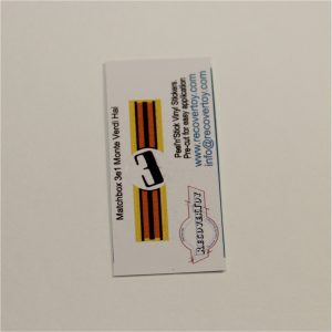 Matchbox Lesney 3e Monteverdi Hai Stripe #3 Sticker