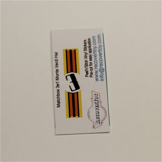 Matchbox Lesney 3e Monteverdi Hai Stripe #3 Sticker