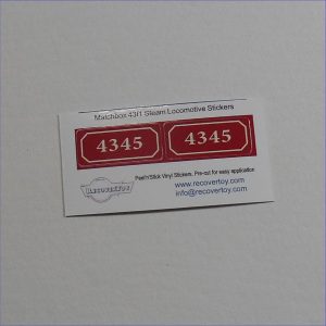 Matchbox Lesney 43f1 Steam Train Locomotive 4345 Stickers Set