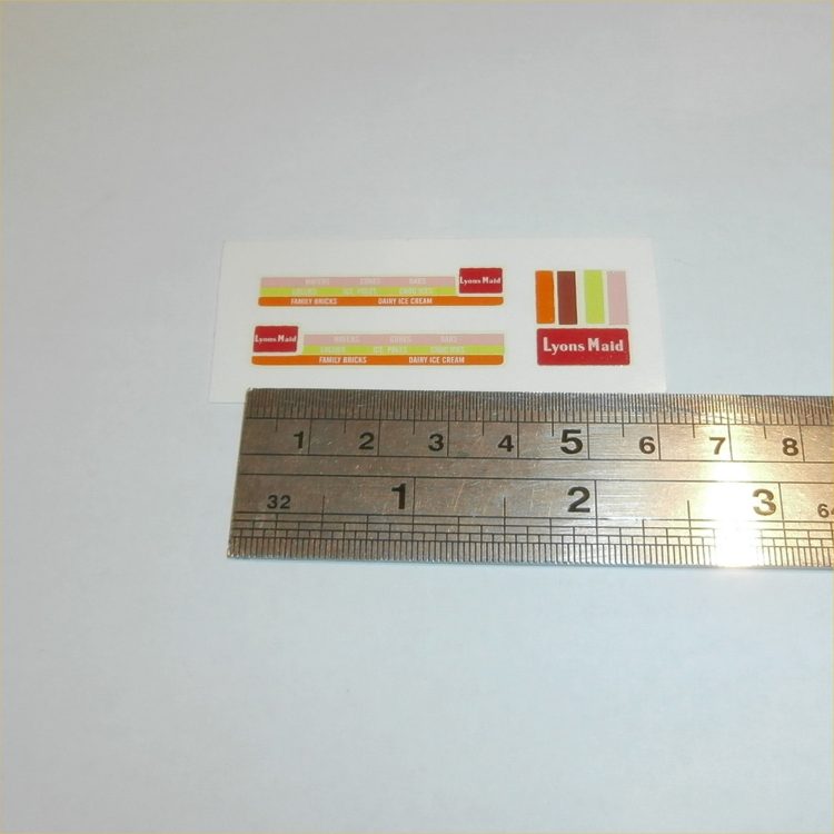 Matchbox Lesney 47b Commer Lyons Maid Icecream Decal Set