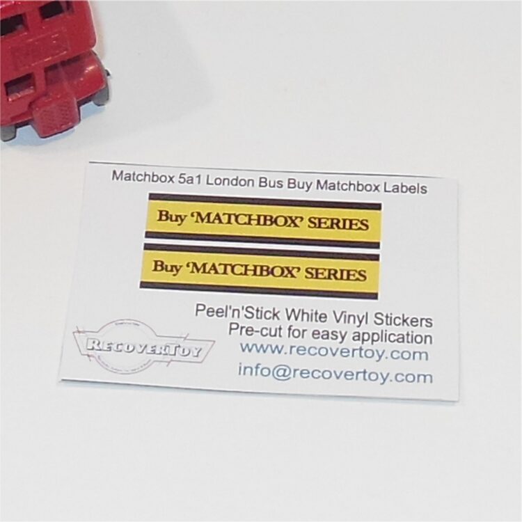 Matchbox Lesney 5a London Bus Buy Matchbox Sticker Set