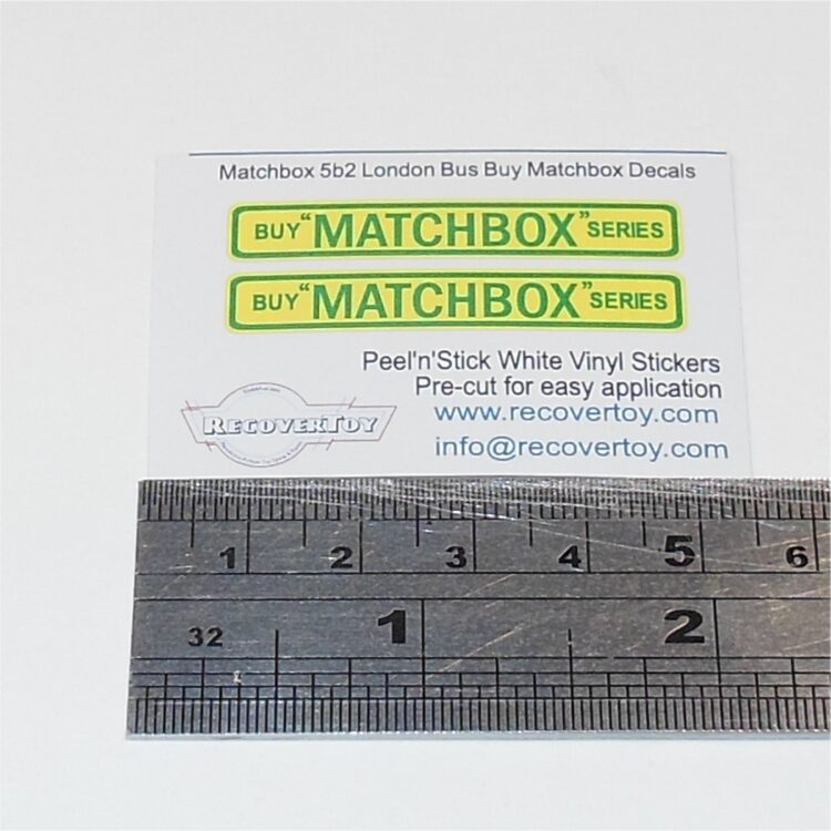 Matchbox Lesney 5b2 London Bus Buy Matchbox Sticker Set
