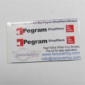 Matchbox Lesney 5d1 London Bus Pegram Shopfitters Sticker Set