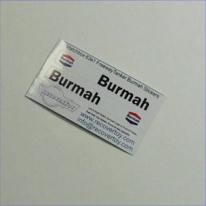 Matchbox Lesney 63e1 Freeway Gas Tanker Burmah Petrol Sticker Set