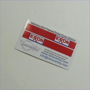 Matchbox Lesney 63e7 Freeway Gas Tanker Exxon Petrol Sticker Set