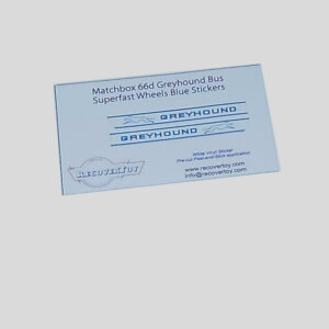 Matchbox Lesney 66d1s Greyhound Bus Blue Stickers Set