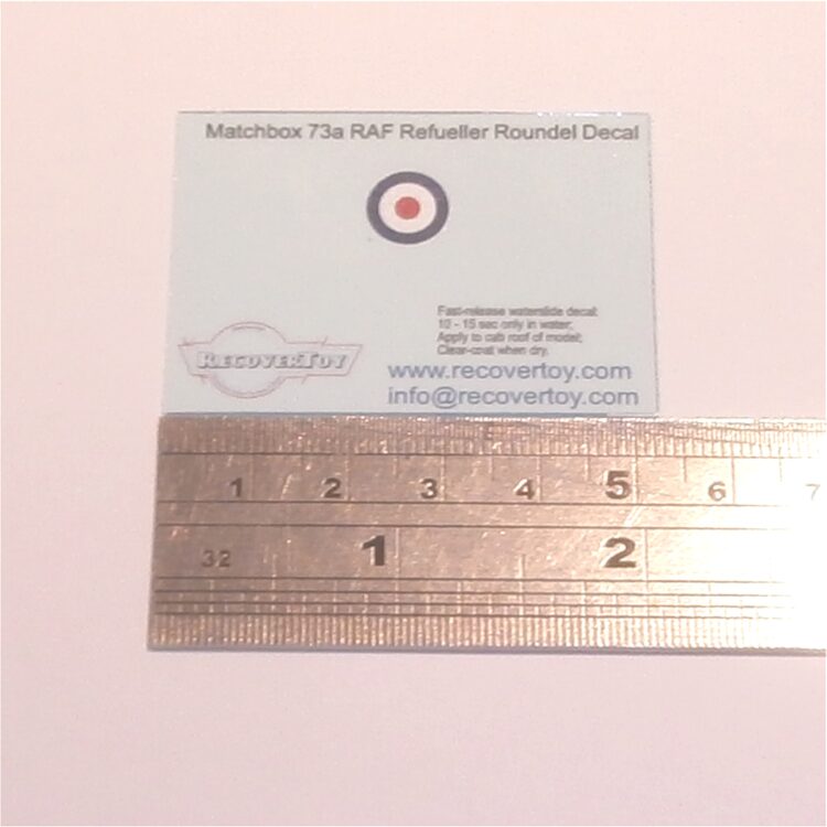 Matchbox Lesney 73 a RAF Refueller Roundel Decal