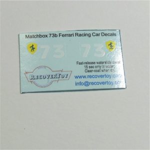 Matchbox Lesney 73b Ferrari Racing Car Decal Set