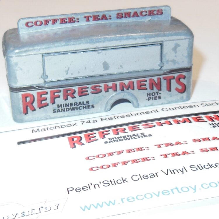 Matchbox Lesney 74a Refreshments Canteen Sticker Set