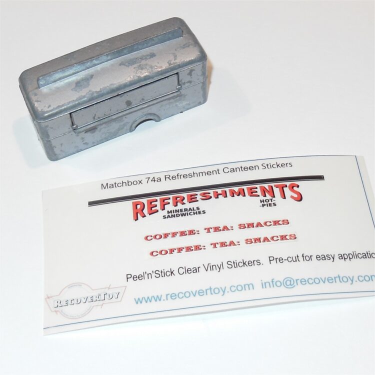 Matchbox Lesney 74a Refreshments Canteen Sticker Set