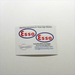 Matchbox Lesney Accessory Pack 1a Esso Petrol Street Sign Stickers Set