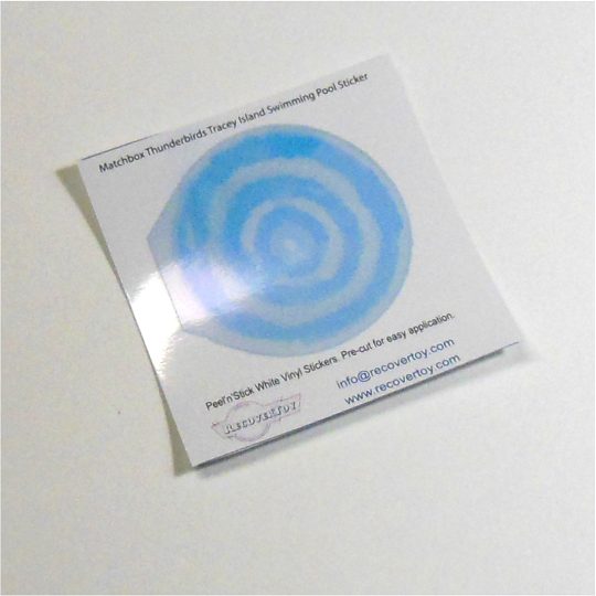 Matchbox Thunderbirds Tracy Island Swimming Pool Sticker