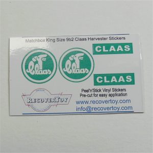 Matchbox Lesney King Size K 9b2 Claas Combine Harvester Green Sticker Set