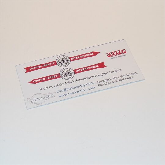 Matchbox Lesney Major Pack M 9 a3 Double Freighter Decals - Red Background